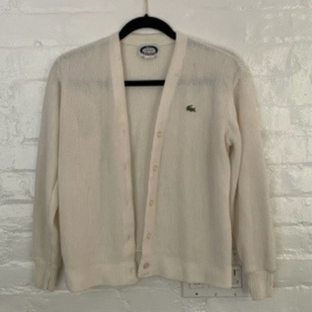 1960's Haymaker Lacoste 38 Ivory button long sleeve Cardigan